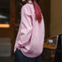 Casual Pink and White Striped Hollow Out Shirt – Women's Spring Oversized Vacation Blouse